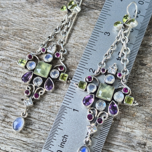 NICKY BUTLER LIMITED EDITION RAJ COLLECTION 925 Sterling Silver NB Earrings - Picture 8 of 15